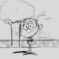 2022 artist:examdeo character:lincoln_loud looking_at_viewer sketch smiling solo tag_me tree // 1080x1080 // 125.6KB