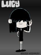 2023 artist:rzzarts character:lucy_loud hand_behind_back smiling solo text // 768x1024 // 120KB