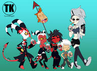 alternate_outfit blitzo bow_tie character:lincoln_loud crossover demon fanfiction fanfiction:a_loud_among_demons flippies freckles gore helluva_boss helluvaboss human loona millie moxxie severed_head spear tagme // 1041x767 // 121.7KB