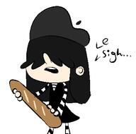 2016 artist:skeluigi baguette beret bread character:lucy_loud dialogue food french holding_food holding_object solo // 382x378 // 25.8KB