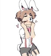 artist:hellcakes blushing bunny_ears character:lane_loud heart looking_at_viewer solo thick_thighs winking // 1280x1404 // 652.1KB