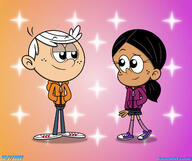 2022 alternate_outfit artist:jamesmerca50 character:lincoln_loud character:ronnie_anne_santiago half-closed_eyes hand_in_pocket hands_in_pockets looking_at_another raised_eyebrow ronniecoln smiling sweater unusual_pupils // 1280x1076 // 143.7KB