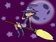 2016 artist:kludi broom character:luna_loud moon solo stars witch witch_hat // 4000x3000 // 2.2MB