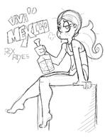 artist:rexreyes beverage character:ronnie_anne_santiago holding_object looking_at_viewer sketch solo spanish text // 1000x1300 // 160.8KB