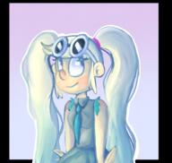 2016 alternate_outfit character:leni_loud costume pigtails smiling solo vocaloid // 3277x3114 // 4.5MB