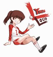 2016 artist_request baseball_ball character:lynn_loud grin legs_crossed red_eyes solo text // 852x909 // 235KB