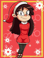alternate_outfit artist:darkpainartt character:sid_chang christmas hands_behind_back hat looking_at_viewer santa_hat smiling solo sweater // 2150x2800 // 597.8KB