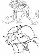 2016 abuse artist_request character:lincoln_loud character:ronnie_anne_santiago comic kiss kissing ronniecoln sketch // 2480x3507 // 483KB