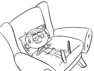 2019 artist:fake chair character:lincoln_loud looking_at_viewer looking_up pillow sitting smiling solo // 1333x1000 // 239.7KB