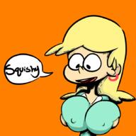 2016 artist:tentaclebot big_breasts character:leni_loud dialogue nipple_outline solo text // 888x888 // 128KB