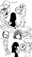 2016 artist:강후 black_and_white character:lucy_loud character:lynn_loud dialogue sketch text // 720x1280 // 153KB