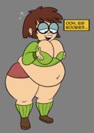 2022 aged_up artist:scobionicle99 bbw belly big_breasts breast_squish character:lisa_loud cleavage solo tagme thick_thighs wide_hips // 866x1230 // 214.8KB