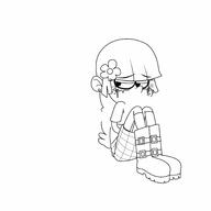 2017 arms_crossed artist:bunnyabsentia character:maggie crying flower looking_to_the_side sitting sketch solo tears wip // 3000x3000 // 210KB