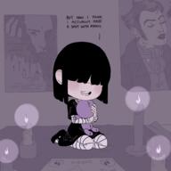 2017 artist:asklucyloud bed candle character:edwin character:lucy_loud comic dialogue doll lucky solo text // 1280x1280 // 604KB