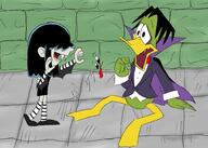 2017 artist:takeshi1000 character:count_duckula character:lucy_loud count_duckula crossover fangs open_mouth smiling // 1009x720 // 389KB