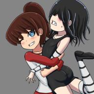 artist:eauderosh character:lucy_loud character:lynn_loud hug simple_background smiling tagme // 2048x2048 // 1.5MB