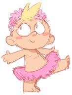2015 artist:mrspinkpuds ballet barefoot blushing character:lily_loud flower looking_up nipples raised_leg smiling solo tutu // 640x844 // 203.3KB