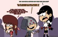 2021 artist:adullperson character:leni_loud character:lincoln_loud character:lynn_loud cosplay dialogue final_fantasy group text video_game // 1575x1000 // 1.3MB