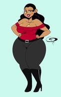 aged_up alternate_hairstyle artist:chillguydraws au:thicc_verse big_breasts character:carlota_casagrande solo thick_thighs wide_hips // 2100x3300 // 384KB
