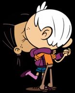 2016 alternate_outfit arm_around_back character:lincoln_loud character:ronnie_anne_santiago eyes_closed hand_holding hugging interracial kissing raised_leg ronniecoln transparent_background vector_art // 1280x1577 // 347.5KB