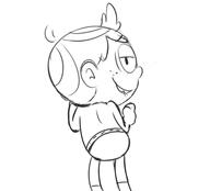 2016 artist:dipper biting_lip briefs character:lincoln_loud looking_at_viewer looking_back rear_view smiling solo underwear // 572x518 // 64KB
