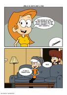 2021 aged_up artist:muffinzzstudio character:girl_jordan character:lincoln_loud character:lynn_loud comic couch dialogue game_controller holding_object mouth_open sitting smiling sofa // 4299x6071 // 1.9MB