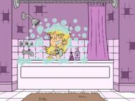 2023 artist:alejindio bath bathroom bathtub bubble bubble_bath character:carol_pingrey character:roger commission commissioner:jackleighton19 loofah nude soap solo // 1280x951 // 428KB