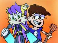 artist:jake-zubrod character:luna_loud character_request crossover half-closed_eyes looking_at_another smiling sonic_the_hedgehog // 720x537 // 84.2KB