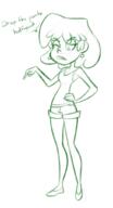 2016 artist_request character:lori_loud dialogue hand_on_hip looking_down pointing sketch solo text // 552x1024 // 207.6KB