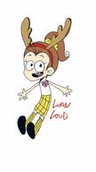 2016 artist_request character:luan_loud christmas christmas_outfit looking_at_viewer reindeer_horns smiling solo text // 540x960 // 59KB