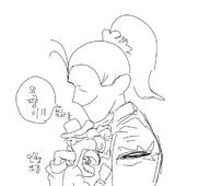 2017 artist:을가니 character:luan_loud character:mr._coconuts dialogue korean sketch smiling text // 719x635 // 59KB