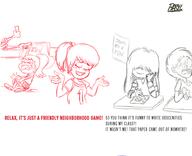 2016 artist:baryl background_character bullying character:lucy_loud character:lynn_loud character:paula_price dialogue hurt school sketch text // 1000x815 // 220KB