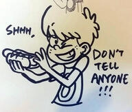 artist:hotdog character:boy_lynn dialogue food holding_food holding_object hot_dog looking_at_viewer smiling talking_to_viewer winking // 510x432 // 78KB