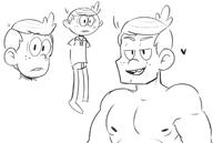 2016 aged_up artist:dipper character:lincoln_loud frowning half-closed_eyes heart looking_at_viewer muscular muscular_male nipples open_mouth sketch smiling solo // 1190x800 // 208.5KB