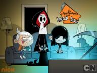 character:grim character:lincoln_loud character:lucy_loud couch crossover game_controller sitting the_grim_adventures_of_billy_&_mandy // 1300x972 // 1.1MB