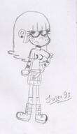 2017 artist:julex93 character:maggie fist hand_on_hip looking_to_the_side sketch solo // 321x559 // 40KB