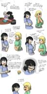 artist:patanu102 big_breasts book breasts character:gloom_loud character:leni_loud character:maggie dialogue glyle lenicoln love_child maggiecoln sin_kids sitting smiling studying thegreatgreninja_(coloring) // 990x1950 // 1.1MB