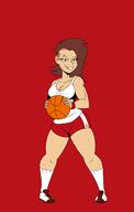 aged_up artist:chillguydraws basketball character:lynn_loud holding_object looking_at_viewer smiling solo // 2100x3300 // 401.3KB