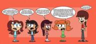 2023 aged_up arms_crossed artist:alejindio character:chinah character:claudette character:lexi_rose character:lindsay_sweetwater character:lynn_loud commission commissioner:theamazingpeanuts dialogue group hand_on_hip hands_on_hips text // 4647x2127 // 3.6MB