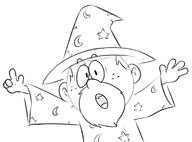 2016 alternate_outfit artist:dipper beard character:lincoln_loud costume hand_gesture looking_at_viewer moon open_mouth raised_arms sketch solo stars wizard // 745x550 // 114KB