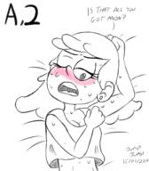 2017 anon artist:jumpjump blushing character:leni_loud cleavage dialogue frowning lying midriff on_back one_eye_closed open_mouth pov redraw sex solo sweat text // 1280x1465 // 611KB