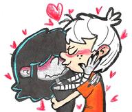 2019 artist:smoke blushing character:lincoln_loud character:lucy_loud eyes_closed hearts hugging kissing lucycoln // 1932x1652 // 606KB