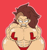abs aged_up alternate_hairstyle artist:sweetspicymann au:thicc_verse big_ass big_breasts character:lynn_loud freckled_ass freckled_breasts freckles mohawk muscular_female smiling tagme thick_thighs // 850x914 // 164KB