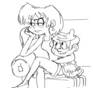 2016 artist:drawfriend character:lincoln_loud character:lori_loud couch game_controller loricoln sketch // 555x526 // 119.1KB