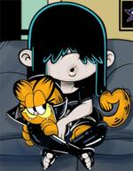 2022 alternate_outfit artist:sho-sho character:lucy_loud couch crossover garfield legs_crossed sitting sofa tagme // 1174x1500 // 180.5KB