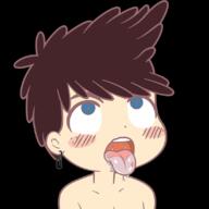 2017 ahegao artist:phee blushing character:luke_loud drool edit genderswap messy_hair nude ohayou saliva tongue_out transparent_background // 825x826 // 147KB