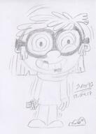 2017 artist:julex93 character:lisa_loud chocolate looking_at_viewer shaking sketch smiling solo unusual_pupils // 372x521 // 44.7KB