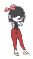 2017 artist:baryl bow character:lucy_loud hand_on_hip heels solo thick_thighs wide_hips // 215x386 // 38KB
