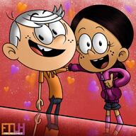 artist:fanstheloudhouse character:lincoln_loud character:ronnie_anne_santiago looking_at_viewer smiling thumbs_up // 2000x2000 // 417.5KB