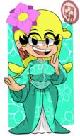 artist:marcustine big_breasts character:leni_loud kimono looking_at_viewer smiling solo wide_hips // 1600x2725 // 1.8MB